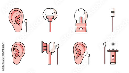 Ear Care and Hygiene Icons