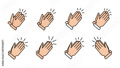 Clapping Hands Pattern - Applause and Approval Symbol Vector