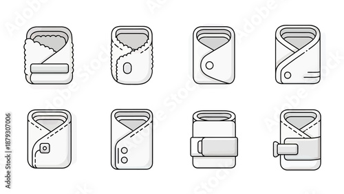 Baby Swaddle Set Collection with Different Fastenings