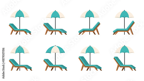Beach Loungers and Umbrellas Pattern