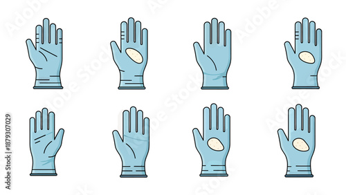 Medical Gloves Collection: Protection and Hygiene Icons