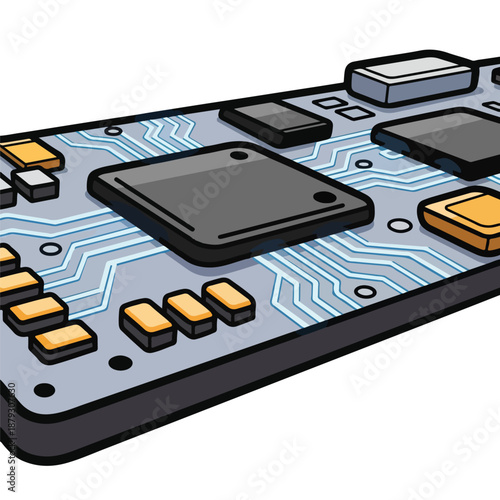 A close-up of a computer motherboard