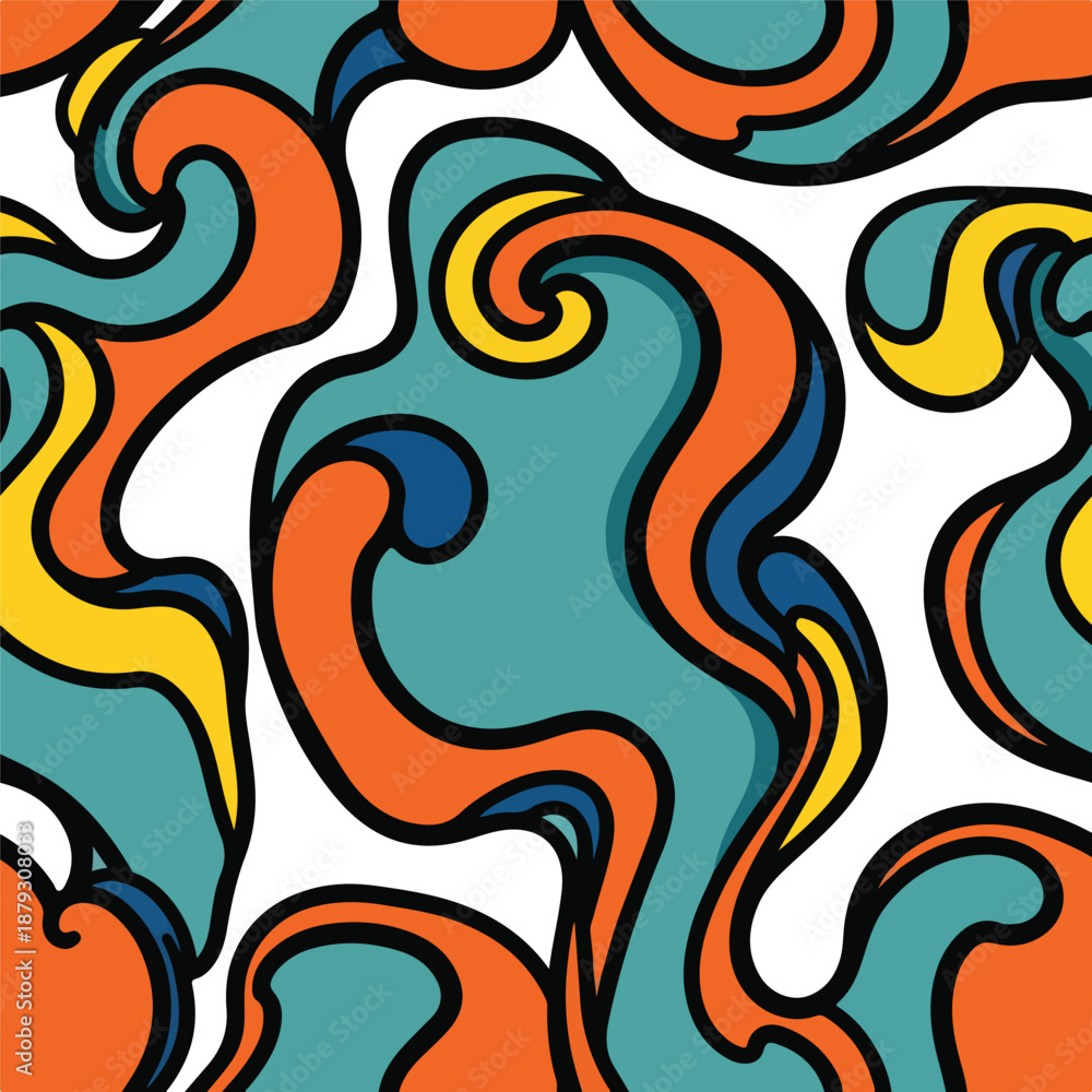 Fototapeta premium A colorful abstract design with swirling patterns