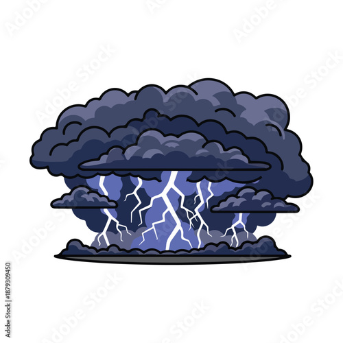 A dark storm cloud with lightning