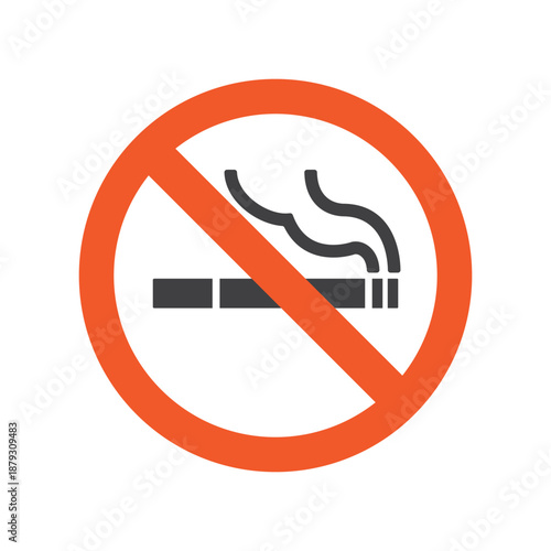 No smoking sign symbol isolated flat style design.