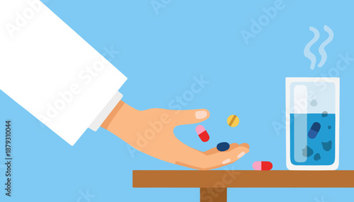 Close-up of hands pouring tablets from bottle