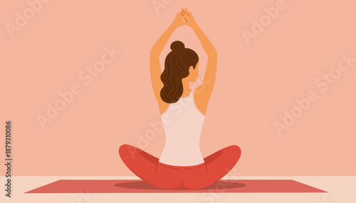 Woman doing cat cow on yoga mat