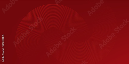 Digital red circle background with dynamic shapes composition vector abstract simple mode