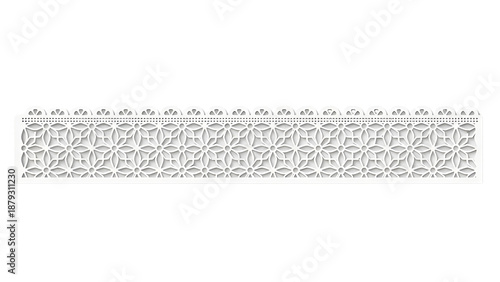 Seamless Gray Geometric Pattern Decorative Border Element isolated PNG with Transparent Background