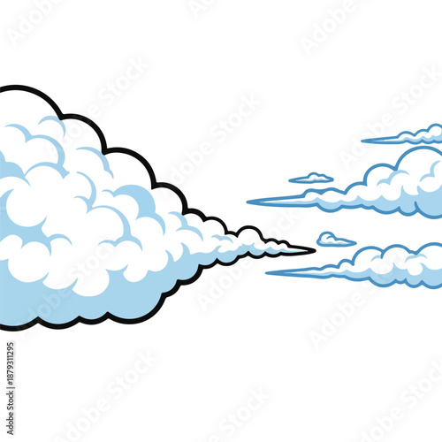 A large cloud emits smaller clouds