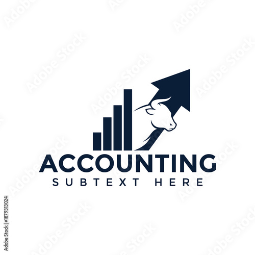 Modern accounting logo with goat and graph for financial services