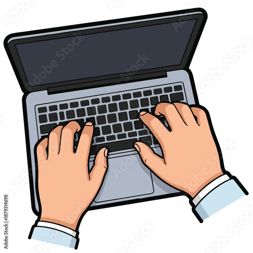 A person typing on a laptop