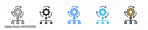 Workflow Automation Icon Set Multiple Style Collection