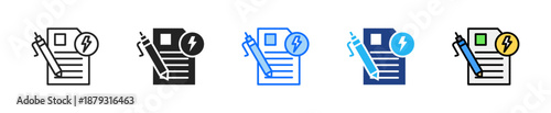 Auto Reporting Icon Set Multiple Style Collection