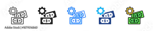 Auto Payroll Icon Set Multiple Style Collection