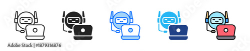 Bot Assistant Icon Set Multiple Style Collection