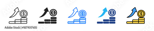 Capital Growth Icon Set Multiple Style Collection
