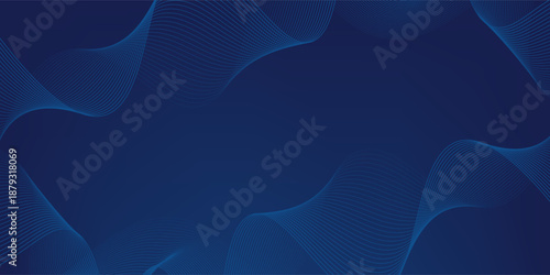 Futuristic abstract background with glowing wave. Shiny moving lines design element. Modern blue gradient flowing wave lines.