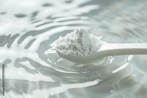 White collagen powder for skincare and anti-aging concept