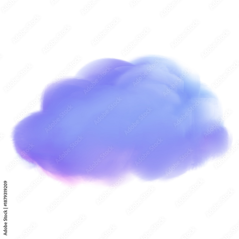 Naklejka premium A dreamy, ethereal cloud created with soft digital brush strokes, illustrating a serene and imaginative sky painting for mystical designs and abstract backgrounds