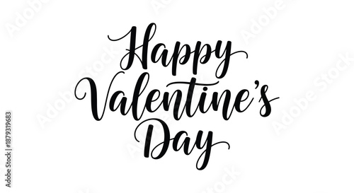 happy valentine s day message in elegant cursive script silhouette high quality professional detailed modern stylish