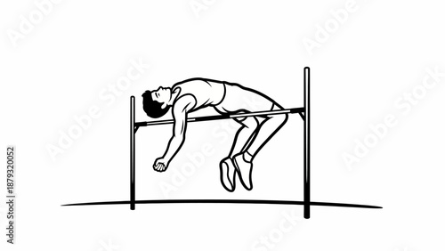 Man doing high jump hurdles.