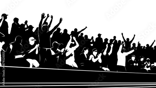 People cheering on a bus.