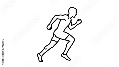 Man Running in Athletic Posture Fast.