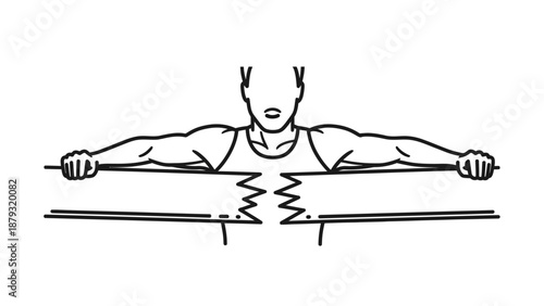 Man doing resistance band exercise.