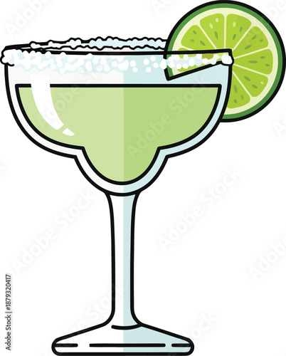 Refreshing Margarita Cocktail with Lime Garnish