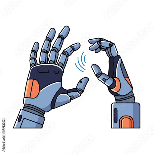 A robotic hands almost touching