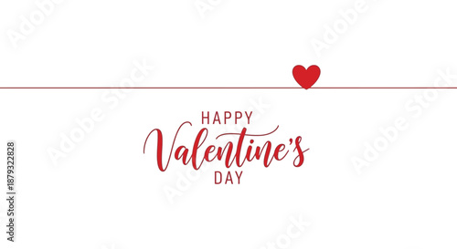 valentine s day message with red heart and text silhouette high quality professional detailed modern elegant