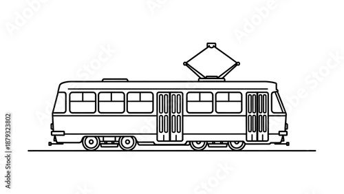 City Tram Public Transportation Vehicle.