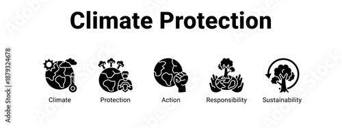 Climate Protection web banner icon vector illustration concept ,  with icon of Climate, Protection, Action.