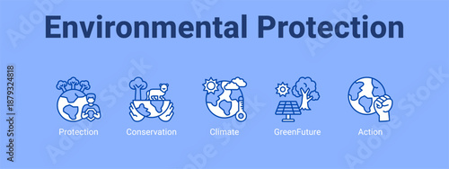 Environmental Protection web banner icon vector illustration concept ,  with icon of Protection, Conservation, Climate.