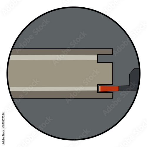An illustration of Face grooving process on a workpiece