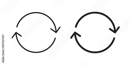 Iteration icons for design. Easily editable stroke. Modern flat design.