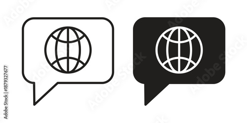 Language icons for design. Easily editable stroke. Modern flat design.