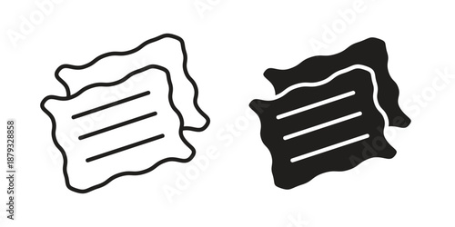 Lasagne icons for design. Easily editable stroke. Modern flat design.