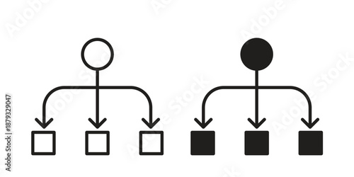 Load balancer icons for design. Easily editable stroke. Modern flat design.