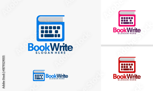 Book Keyboard Logo Design Concept for Writing and Publishing.