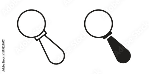 Loupe icons for design. Easily editable stroke. Modern flat design.