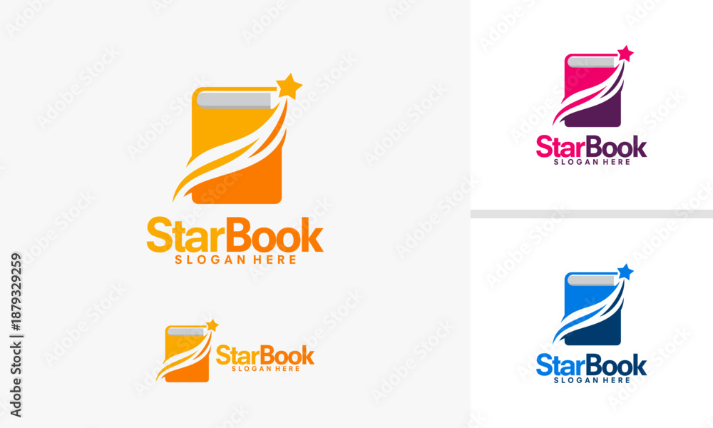 Fototapeta premium Star Book Logo Design Concept.