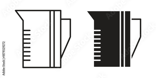 Measuring cup icons for design. Easily editable stroke. Modern flat design.