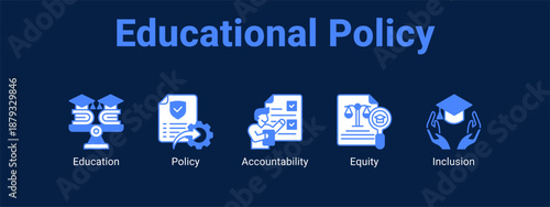 Educational Policy web banner icon vector illustration concept for  with icon of Education, Policy.