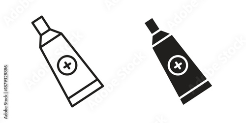 Ointment icons for design. Easily editable stroke. Modern flat design.