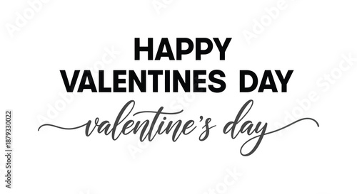 Celebrating valentines day with bold text and delicate script lettering in a striking silhouette