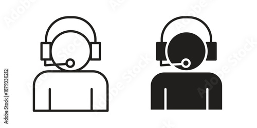 Personal assistant icons for design. Easily editable stroke. Modern flat design.