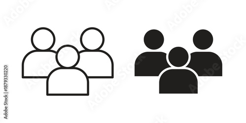 people icons for design. Easily editable stroke. Modern flat design.
