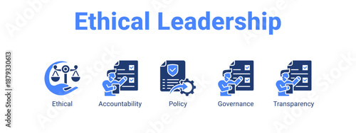 Ethical Leadership web banner icon vector illustration concept for  with icon of Ethical, Accountability.